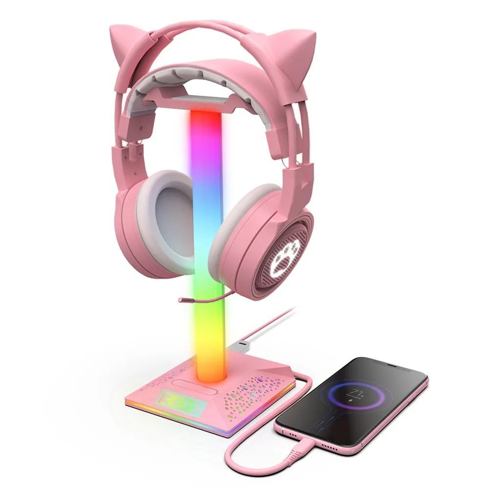 RGB Gaming Headphone Stand with USB Ports