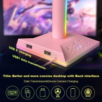 RGB Gaming Headphone Stand with USB Ports
