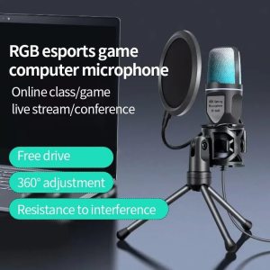 USB Microphone RGB Condensador for Streaming