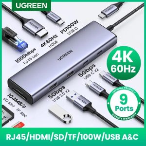 UGREEN USB C HUB 4K60Hz Type C to HDMI2.0 RJ45 PD 100W Adapter