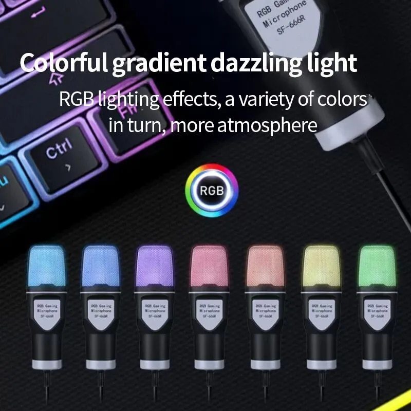 USB Microphone RGB Condensador for Streaming