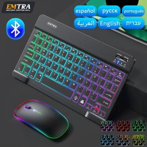 EMTRA Backlit Bluetooth Keyboard Mouse For IOS Android