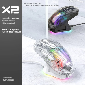 Attack Shark X2Pro Wireless Bluetooth Mouse with Magnetic Charging Stand
