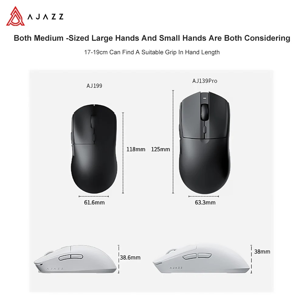 AJAZZ AJ199 MC/AJ139PRO/I309 2.4GHz 26000DPI 6 Buttons Wireless Mouse Optical Mice
