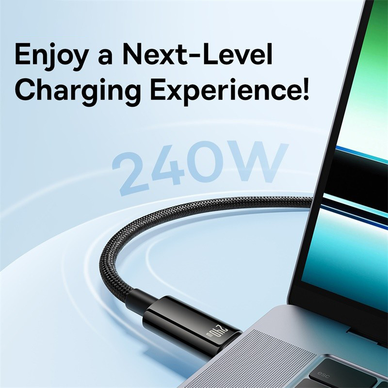 Baseus 240W USB C Cable for iPhone 16 15 Plus Pro Max Supercharge