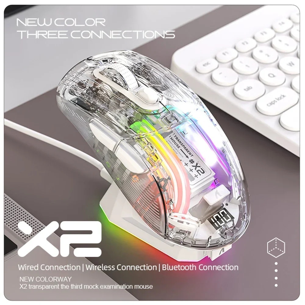 Attack Shark X2Pro Wireless Bluetooth Mouse with Magnetic Charging Stand