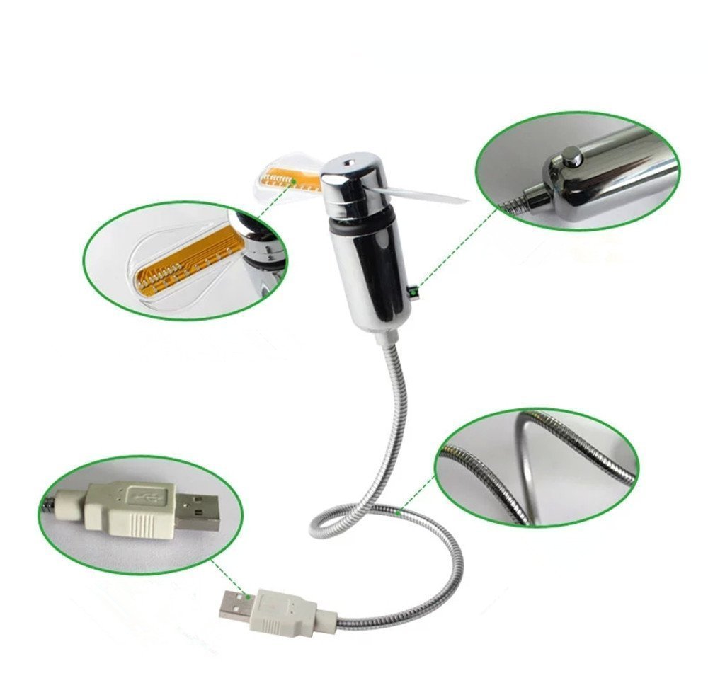 USB Clock Fan with Real Time Clock & Temperature Display