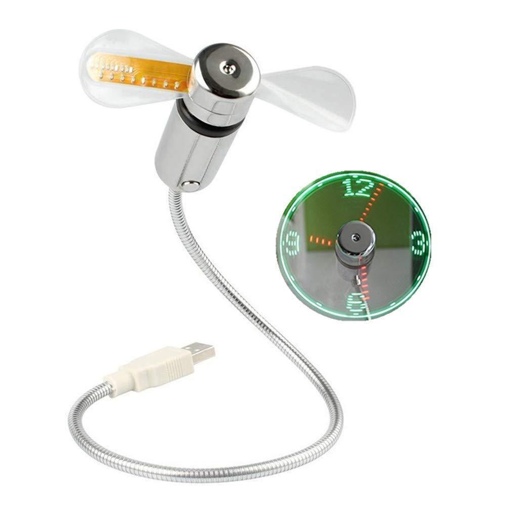 USB Clock Fan with Real Time Clock & Temperature Display