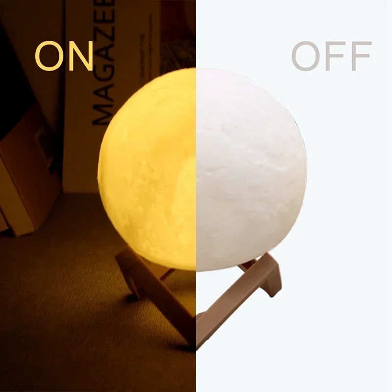 Mini LED Night Light 3D Print Moon Lamp
