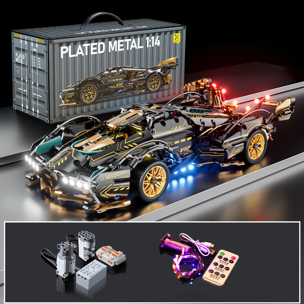 V12 Block Roadster RC Tech Racer 1:14 Building Block