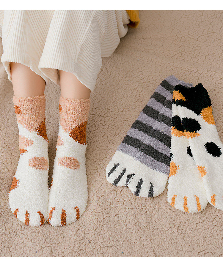 Girls Cute Cat Claw Socks