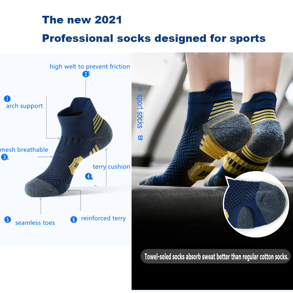 Men's Ankle Thick Running  Socks (5 Pairs)
