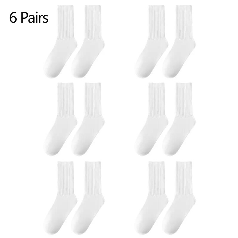 Men Middle Tube Socks (6 or 12 Pairs)