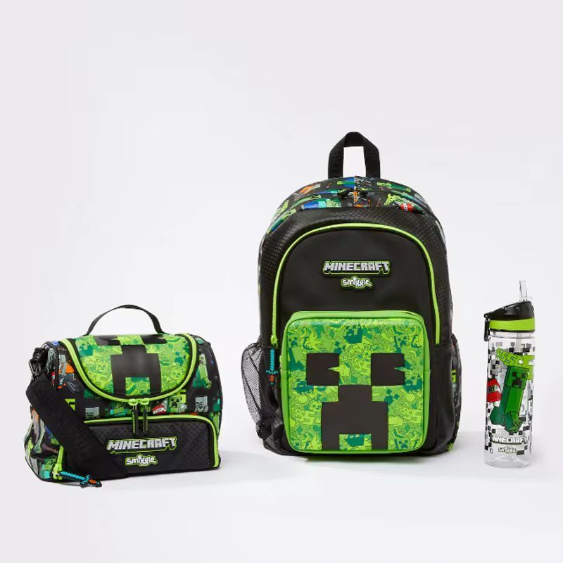 MINECRAFT Genuine Australia Smiggle School Bag Backpack/lunch pack/water bottle