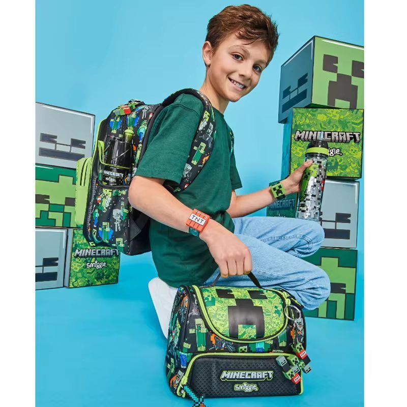 MINECRAFT Genuine Australia Smiggle School Bag Backpack/lunch pack/water bottle