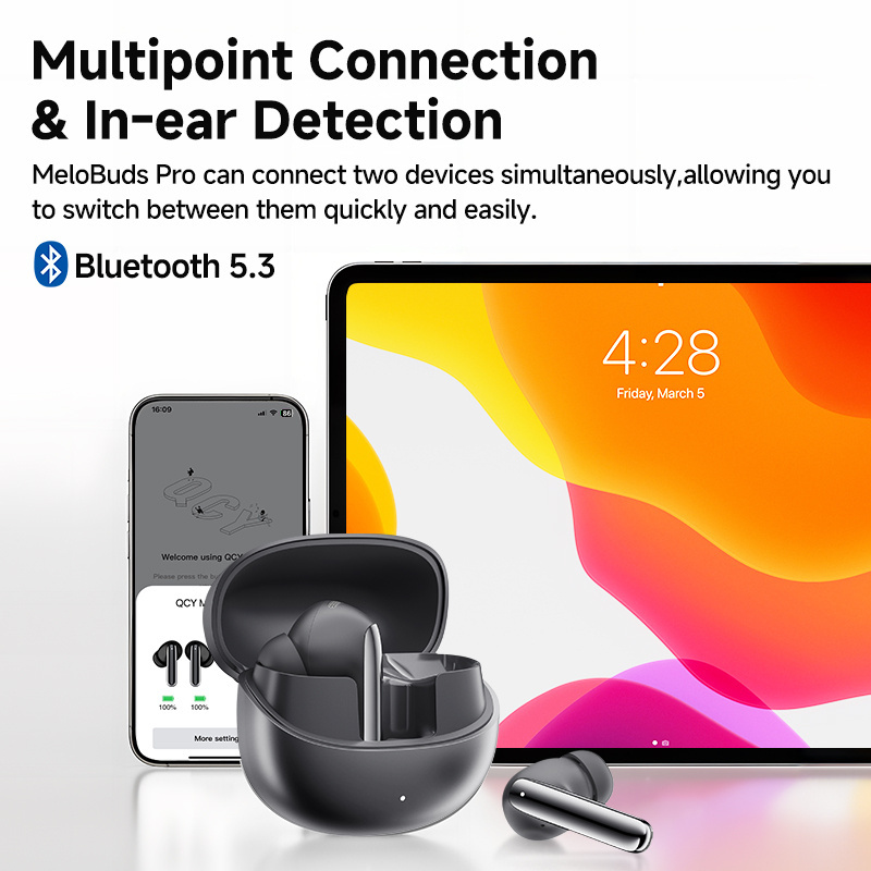 QCY MeloBuds Pro ANC Bluetooth 5.3 Earphones Wireless