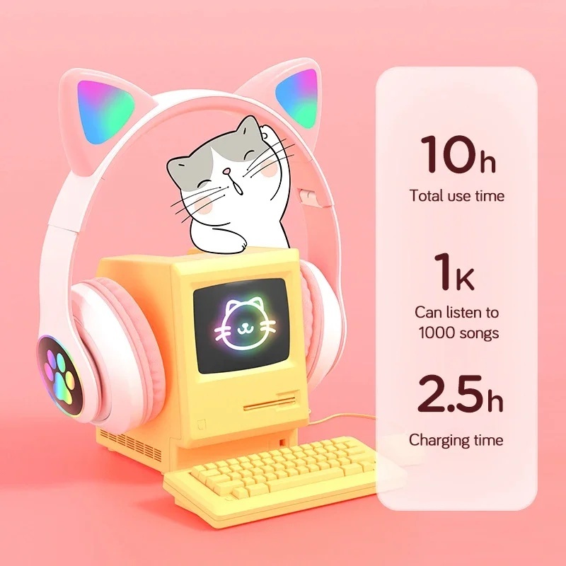Cute Cat Ears Headphone